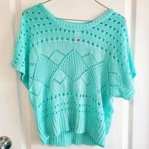 Turquoise NOBO Crochet Top (No Boundaries)
